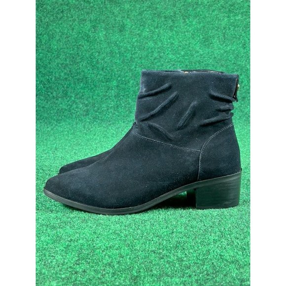 Cole Haan Black Suede Side Zip Ankle Boots Booties Women's Size 6 B - Picture 3 of 10
